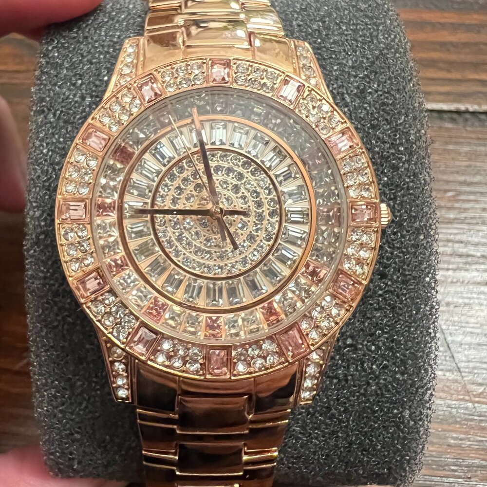 Victoria Wieck Rose Gold Color Rhinestone Watch -